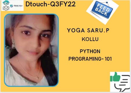 Yoga saro P -Kollu-Python Programing 101