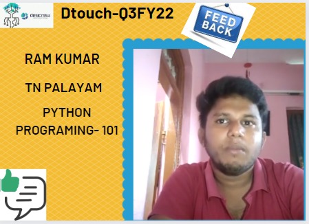 Ramkumar-TN Palayam -Python programing 101