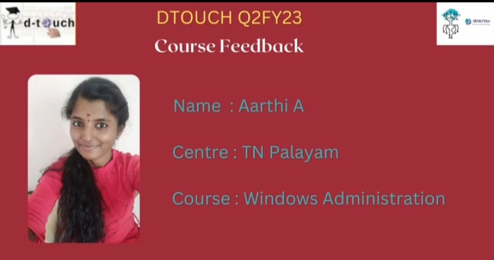 Aarthi-TN Palayam-Windows Administration