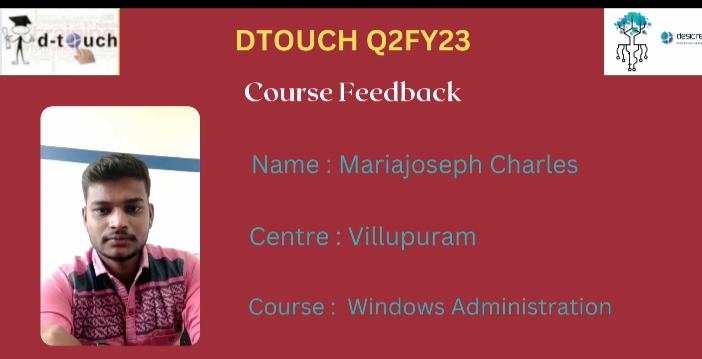 Mariajoseph charles-Villupuram-Windows Administration