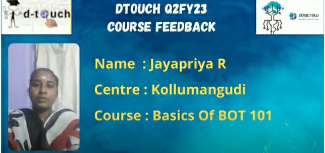 Jayapriya R-Kollumangudi-Basics of BOT 101