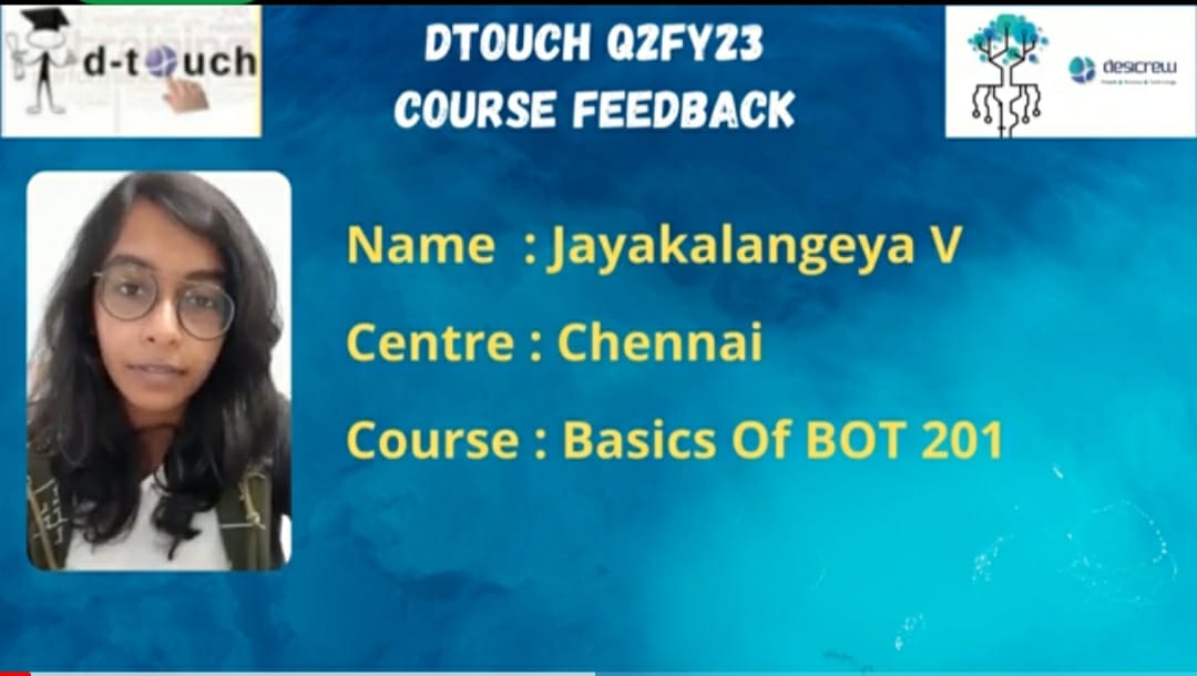 Jayakalangeya V-Chennai-Basics of BOT 201