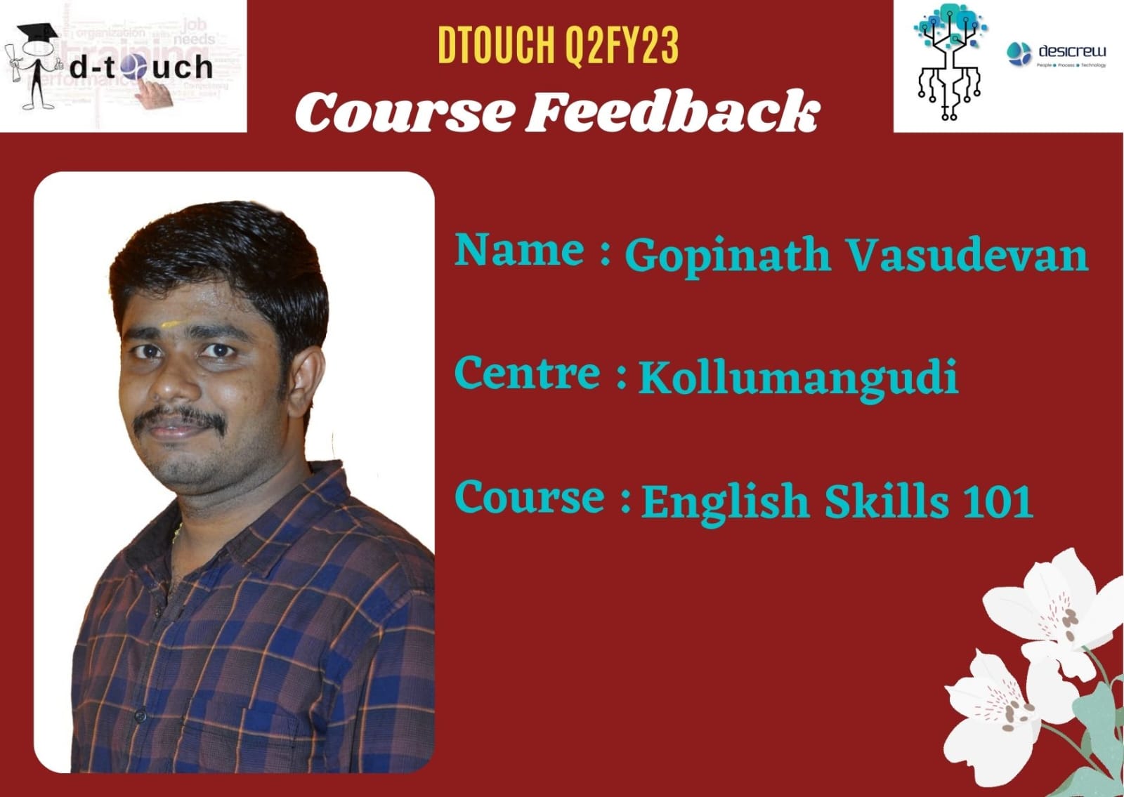 Gopinath V - DC4017 - Kollumangudi - English Skills 101