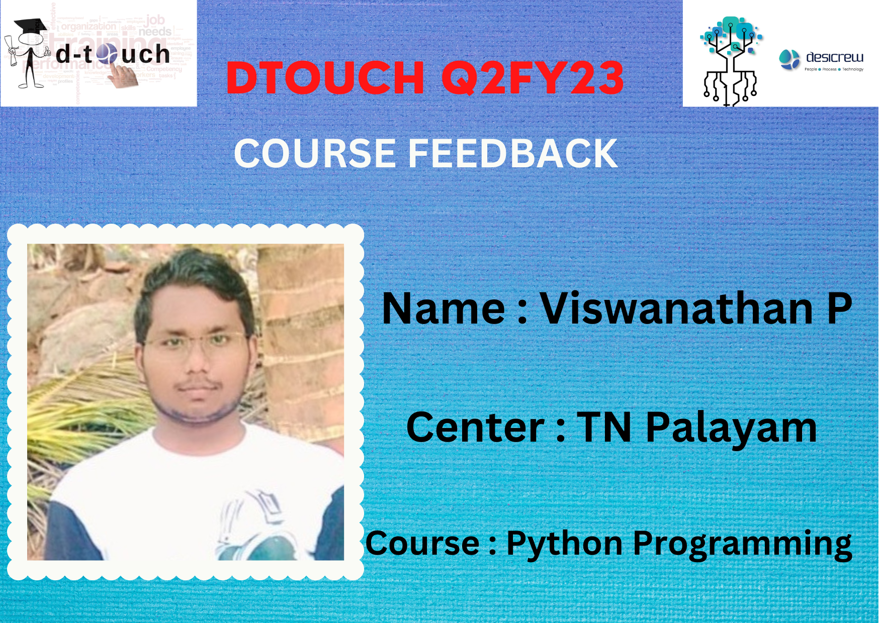 Vishwanathan P TN Palayam-feedback video