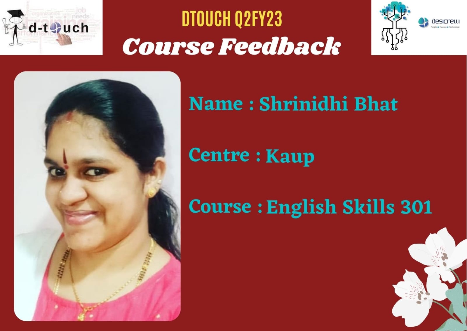 Shrinidhi Bhat - DK0327 - Kaup - English Skills 301